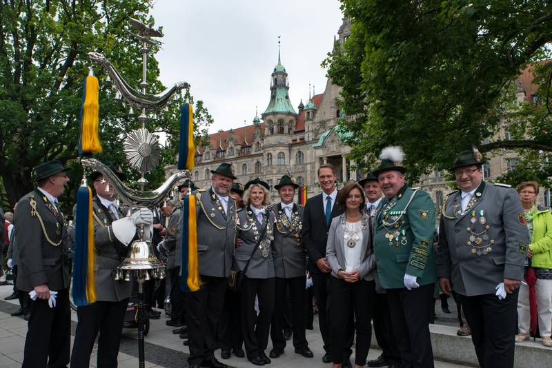 Compagnie auf Ausmarsch in Hannover